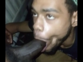 Bottom boy sucking hung black nigerian