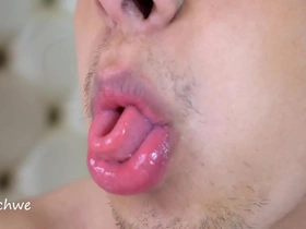 Delicious wet and moist tongue