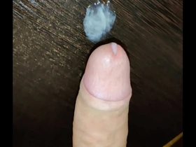 Cumming without hands from a dildo
