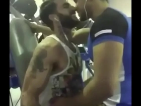 Lovely gay kiss at gym between two indians