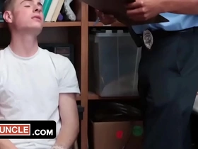 Britain wesbury caught stealing and penalized by officer's big black cock