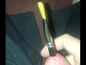 Paint brush in piss hole 4