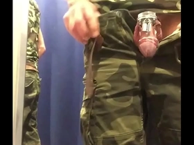 Dare: trying on cycling pants in a department store fitting room with my cock locked in chastity.