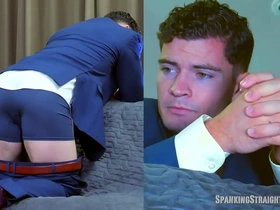 Straight muscle boy wes smith spanked in a suit and tie