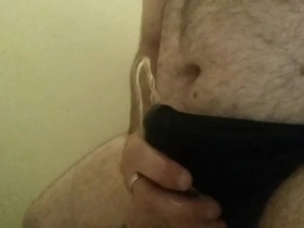 Peeing and cumming in my wifes panties