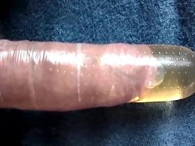 Condom pissing and creampie