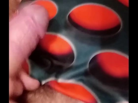 Jerking off my big cock and shooting multiple cumshots