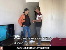 Latin boys meet up at the hotel room to experience a kinky time together