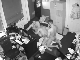Wild threesome night at work 2 (bonus cam content)