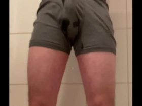 Short pee in boxers