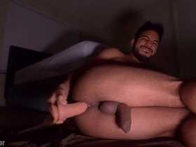 Big dick latino conquers 10 inch dildo
