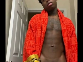 Young black teen josh showing his big ass dick