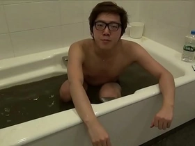 Japanese gay boy hikakin bathing powder
